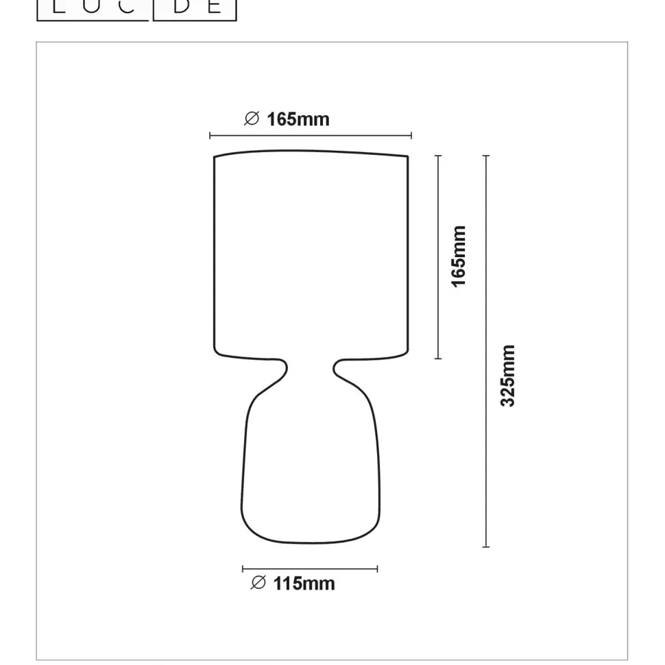 Pöytävalaisin Lucide Cosby Ø16.5 cm harmaa
