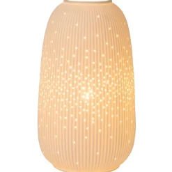 Pöytävalaisin Lucide Flores, 24.1cm, 1xE14, valkoinen
