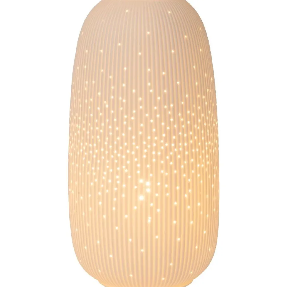 Pöytävalaisin Lucide Flores, 33.2cm, 1xE14, valkoinen