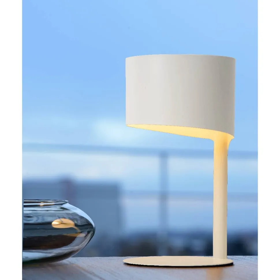 Pöytävalaisin Lucide Knulle Ø15x28,5cm 40W valkoinen