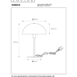 Pöytävalaisin Lucide Siemon 40cm, eri värejä