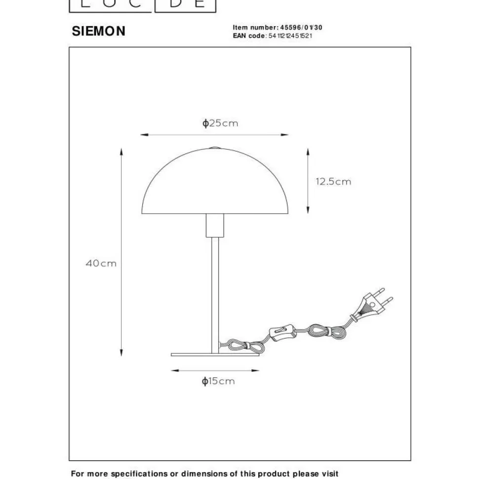 Pöytävalaisin Lucide Siemon 40cm, eri värejä