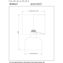 Pöytävalaisin Lucide Woolly, 28cm, 1xE14, eri värejä