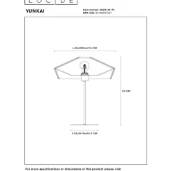 Pöytävalaisin Lucide Yunkai, 50cm, 1xE27, luonnollinen