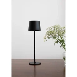 Pöytävalaisin Markslöjd Fiore 38cm IP44 ladattava himmennettävä musta