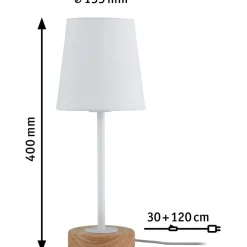 Pöytävalaisin Paulmann Neordic Stellan E27 max. 20W White, Wood Fabric, Metal, Wood