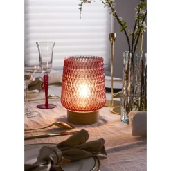 Pöytävalaisin Paulmann Pauleen Boho Shine, paristokäyttöinen, E27, 2700K, pinkki