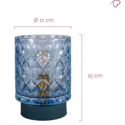 Pöytävalaisin Paulmann Pauleen Chic Glamour, E14, 2700K, jäänsininen