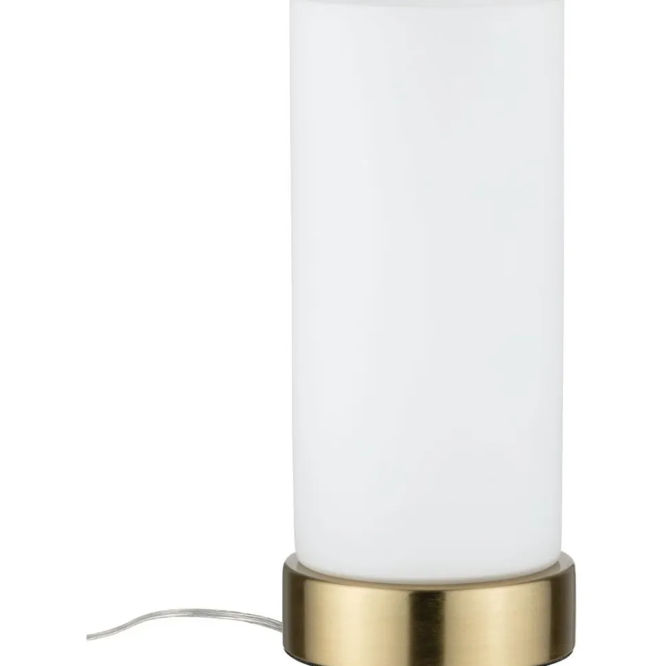 Pöytävalaisin Paulmann Pinja, E14, valkoinen/harjattu messinki