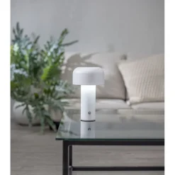 Pöytävalaisin Star Trading Bobby, ladattava, himmennettävä, 21.5cm, harmaa