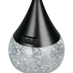 Pöytävalaisin Trio Tembo LED säädettävä värilämpötila RGB glitter musta