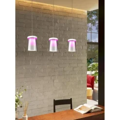 Riippuvalaisin Eglo Chiusello-z LED RGB CCT 3-osainen valkoinen