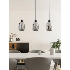 Riippuvalaisin Eglo Molochio-z LED RGB CCT 3-osainen musta