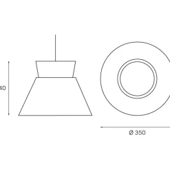 Riippuvalaisin Innolux Kartiot Ø 350x240 mm musta