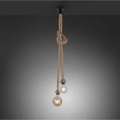 Riippuvalaisin LeuchtenDirekt Rope 2xE27 Ø10 cm beige