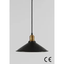 Riippuvalaisin Linento Lighting BK046, ø28cm, E27, max. 40W, IP20, musta