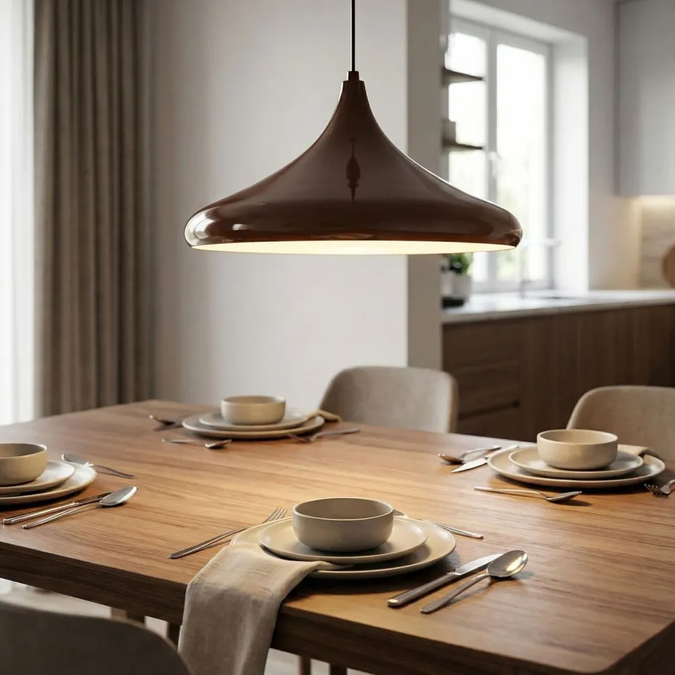 Riippuvalaisin Linento Lighting Eysan 207, Ø35cm, ruskea