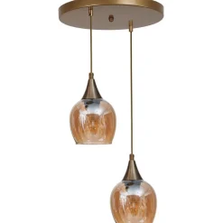 Riippuvalaisin Linento Lighting Enzo 2-osainen hunaja/kulta