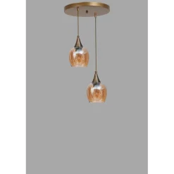 Riippuvalaisin Linento Lighting Enzo 2-osainen hunaja/kulta