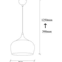 Riippuvalaisin Linento Lighting Saglam 3761, Ø28cm, kupari/kulta