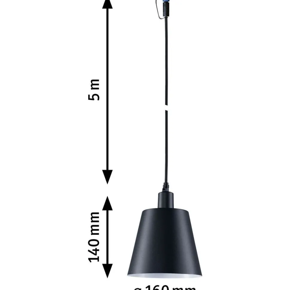 Riippuvalaisin Paulmann Plug & Shine Kofia, IP44, 3000K, 2W, antrasiitti