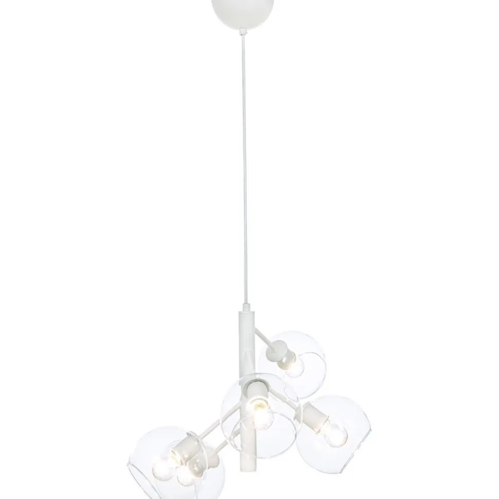 Riippuvalaisin Aneta Lighting Atom, 5-osainen, valkoinen