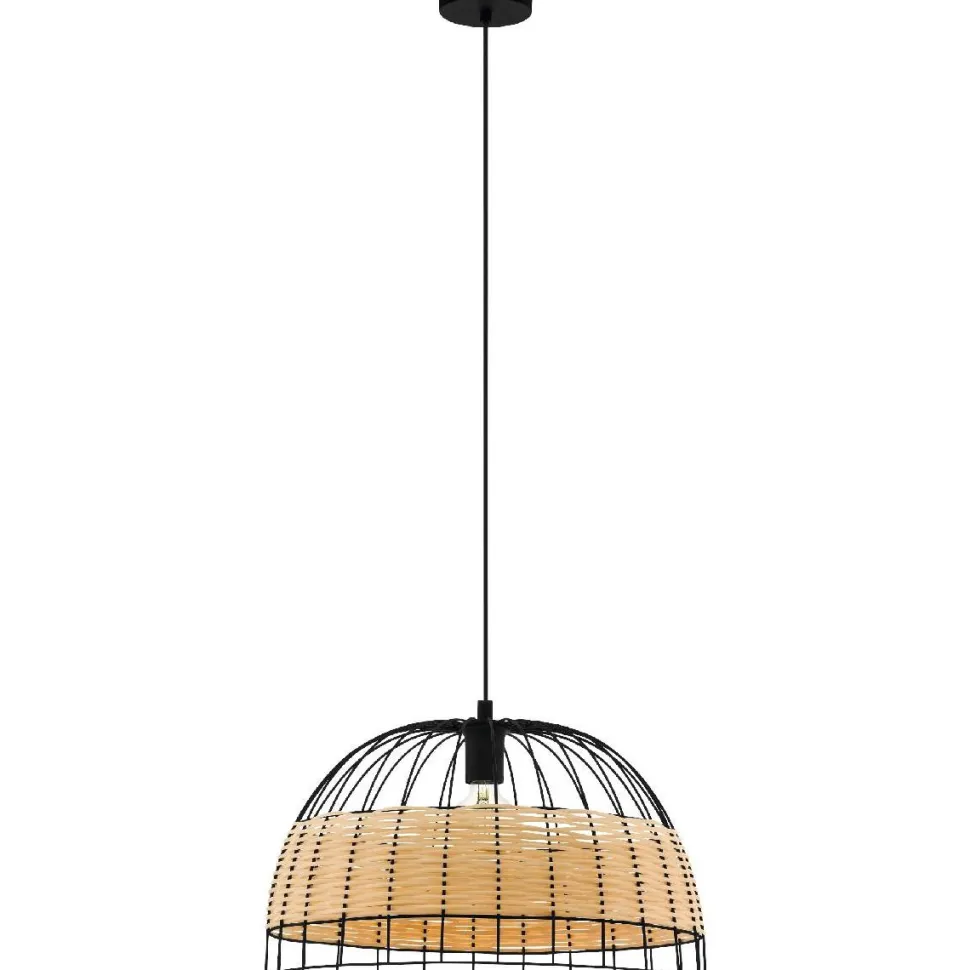 Riippuvalaisin Eglo Vintage Anwick Ø500mm musta/puu