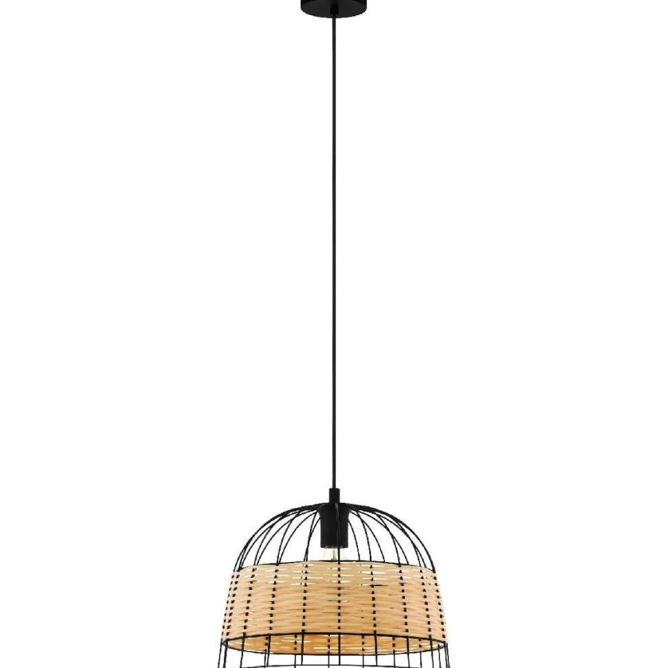 Riippuvalaisin Eglo Vintage Anwick Ø370mm musta/puu