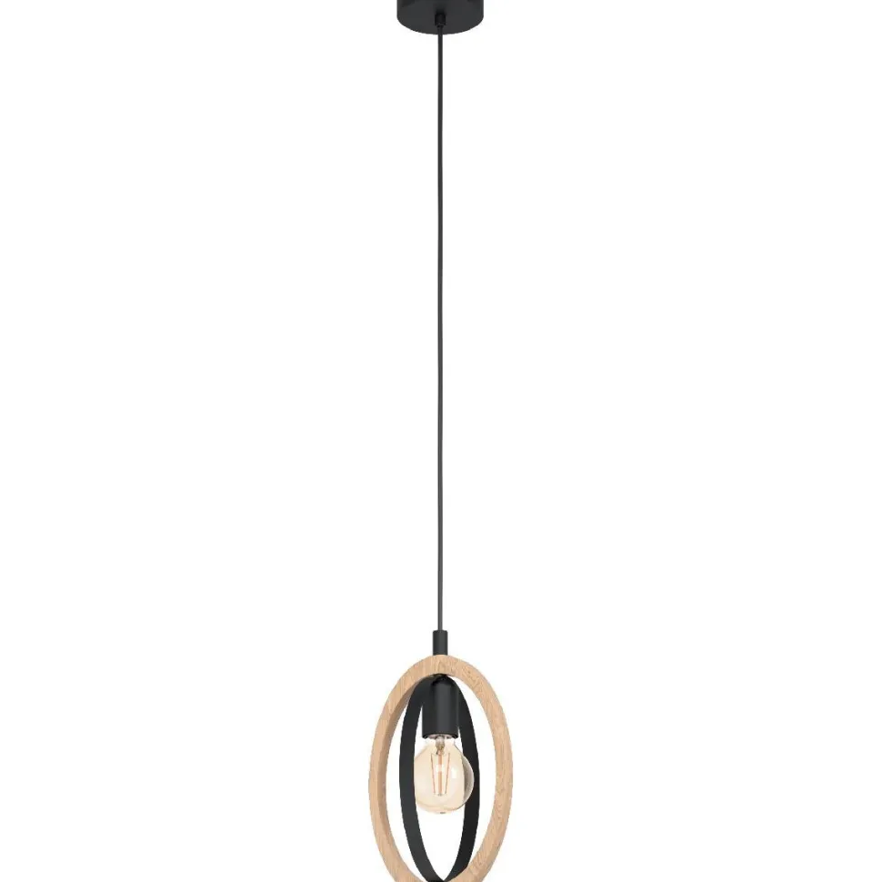 Riippuvalaisin Eglo Vintage Basildon 190x160mm musta/puu