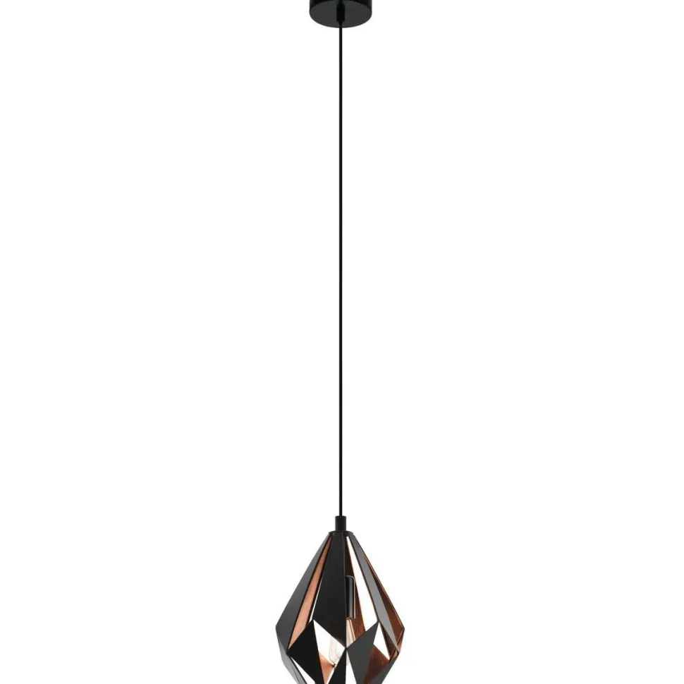 Riippuvalaisin Eglo Vintage Carlton 1 Ø20,5cm musta/kupari