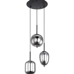Riippuvalaisin Globo Blacky Ø46 cm savunharmaa/musta