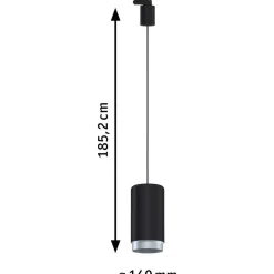 Riippuvalaisin kiskoon Paulmann ProRail3 Corus, E27, max.50W, himmennettävä, hopea