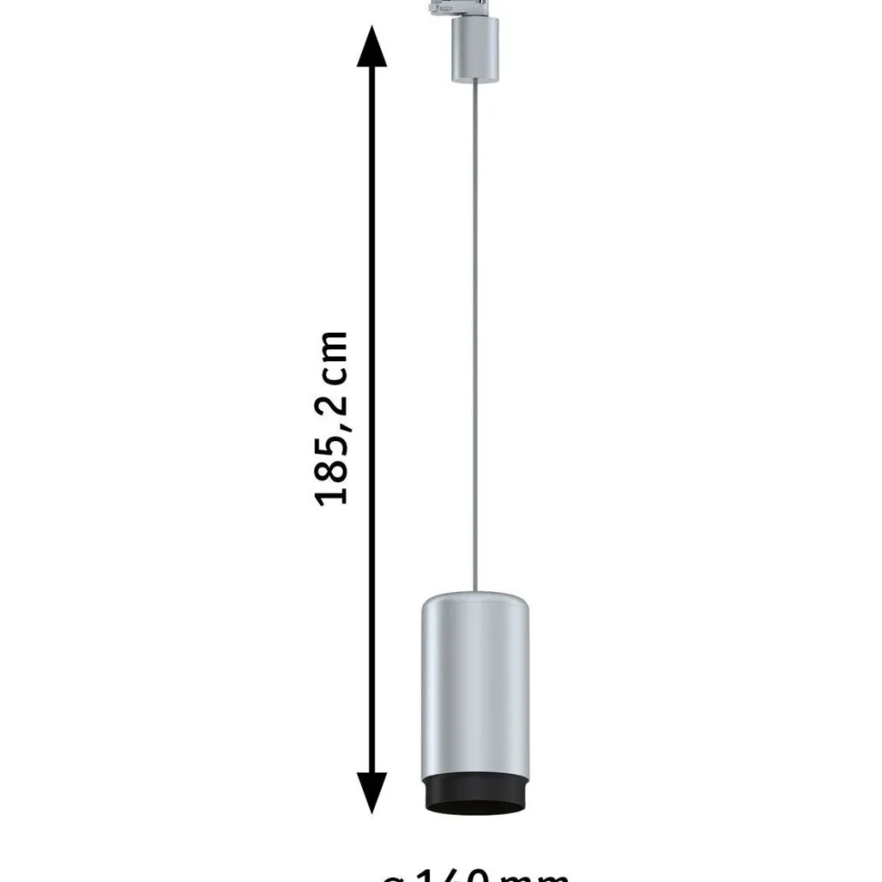 Riippuvalaisin kiskoon Paulmann ProRail3 Corus, E27, max.50W, himmennettävä, hopea