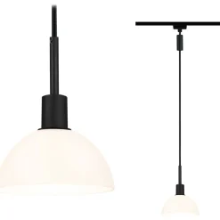 Riippuvalaisin kiskoon Paulmann URail Sarrasani, E14, max.20W, himmennettävä, mattakromi/opaali