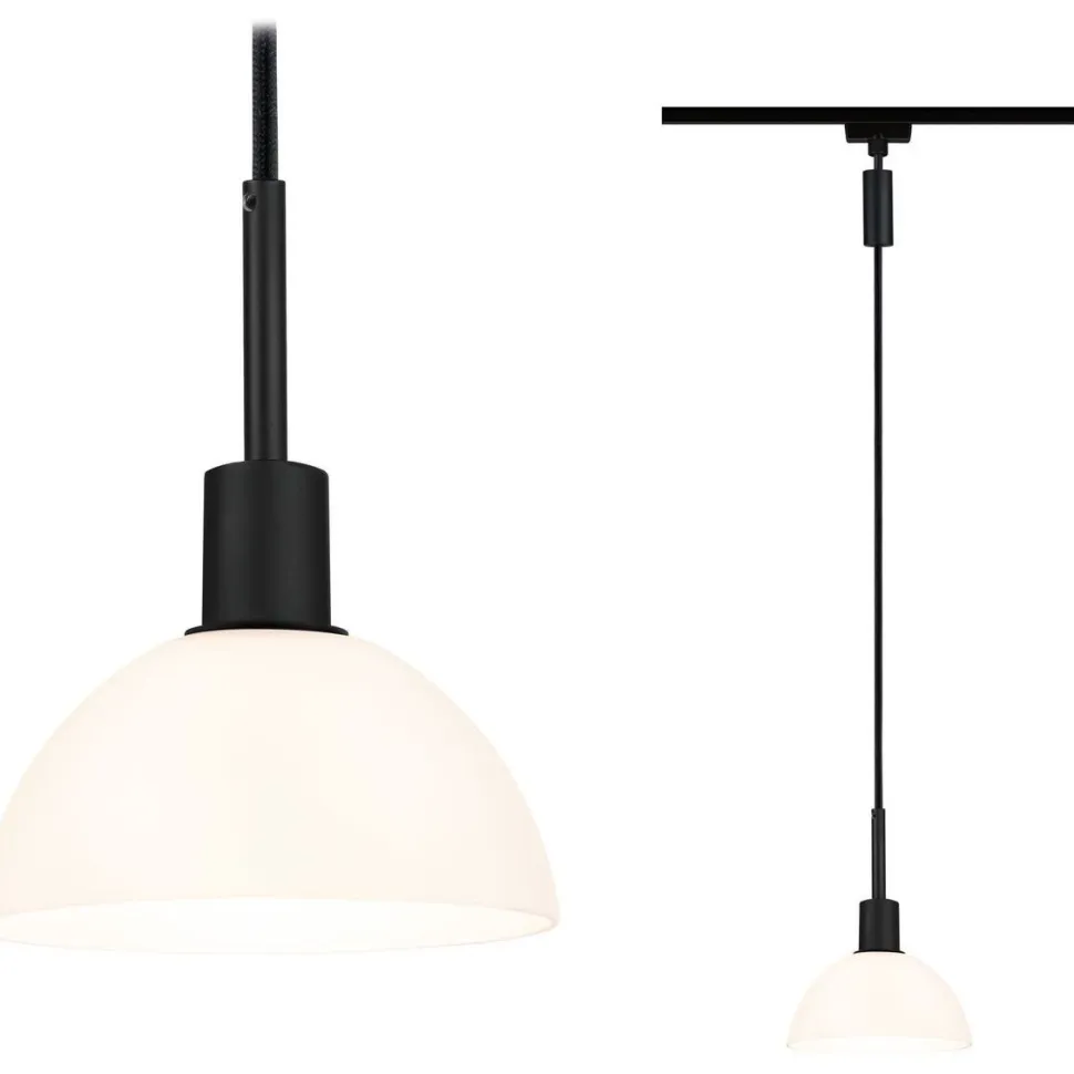 Riippuvalaisin kiskoon Paulmann URail Sarrasani, E14, max.20W, himmennettävä, mattakromi/opaali