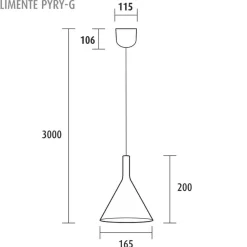 Riippuvalaisin Limente Pyry-G Ø165cm musta GU10