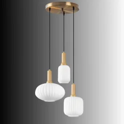 Riippuvalaisin Linento Lighting Asker 3-osainen valkoinen