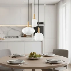 Riippuvalaisin Linento Lighting Asker 3-osainen valkoinen