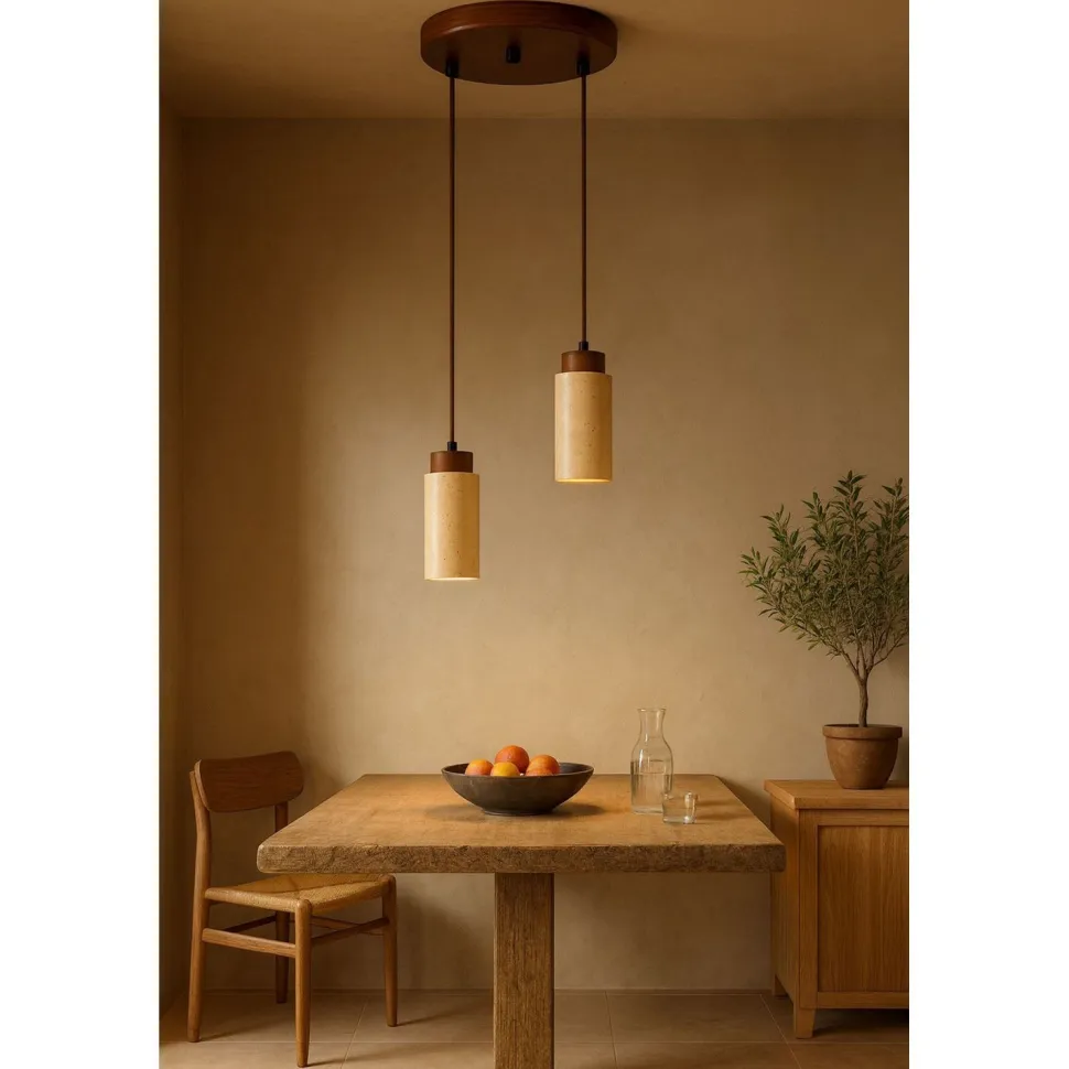 Riippuvalaisin Linento Lighting Babil B, 2-osainen, GU10, IP20, max. 10W, tummanruskea/beige