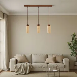 Riippuvalaisin Linento Lighting Babil R, 3-osainen, GU10, IP20, max. 10W, tummanruskea/beige