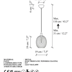 Riippuvalaisin Linento Lighting Berk pyöreä Ø24cm kulta