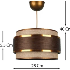 Riippuvalaisin Linento Lighting BK029, Ø28cm, ruskea