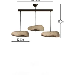 Riippuvalaisin Linento Lighting BK196 3-osainen musta/harmaa