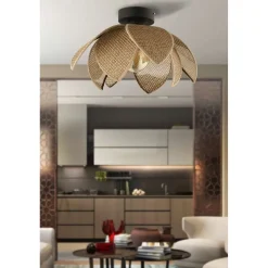 Riippuvalaisin Linento Lighting 64888, ø40cm, E27, max. 40W, IP20, beige/musta
