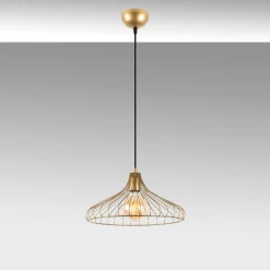 Riippuvalaisin Linento Lighting Depay, Ø36cm, säädettävä korkeus, kulta