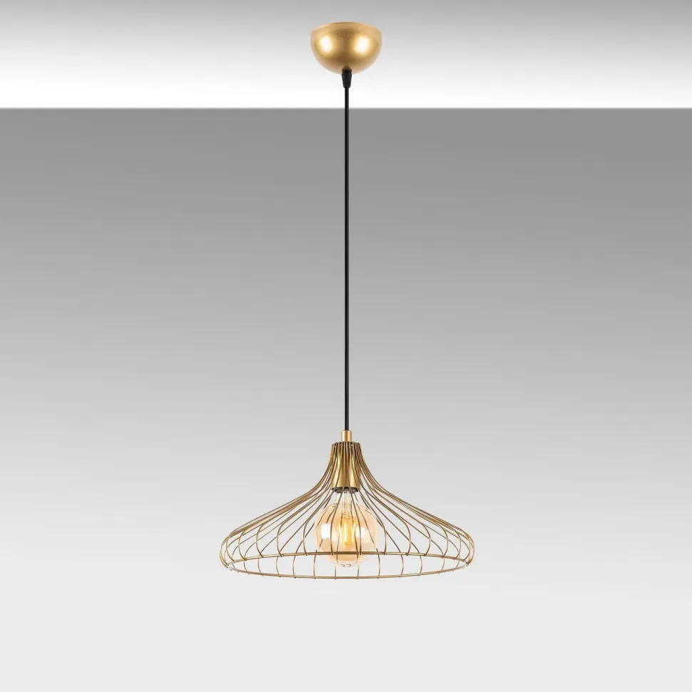 Riippuvalaisin Linento Lighting Depay, Ø36cm, säädettävä korkeus, kulta