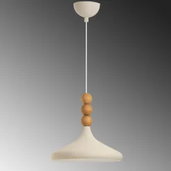 Riippuvalaisin Linento Lighting Eysan Ø35cm valkoinen/tammi