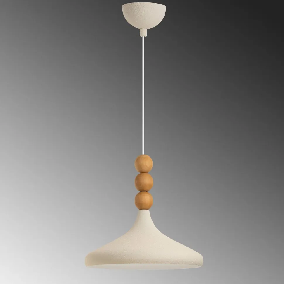 Riippuvalaisin Linento Lighting Eysan Ø35cm valkoinen/tammi