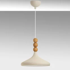 Riippuvalaisin Linento Lighting Eysan Ø35cm valkoinen/tammi