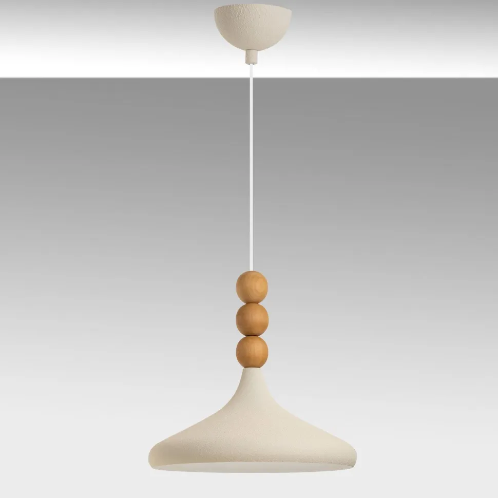 Riippuvalaisin Linento Lighting Eysan Ø35cm valkoinen/tammi
